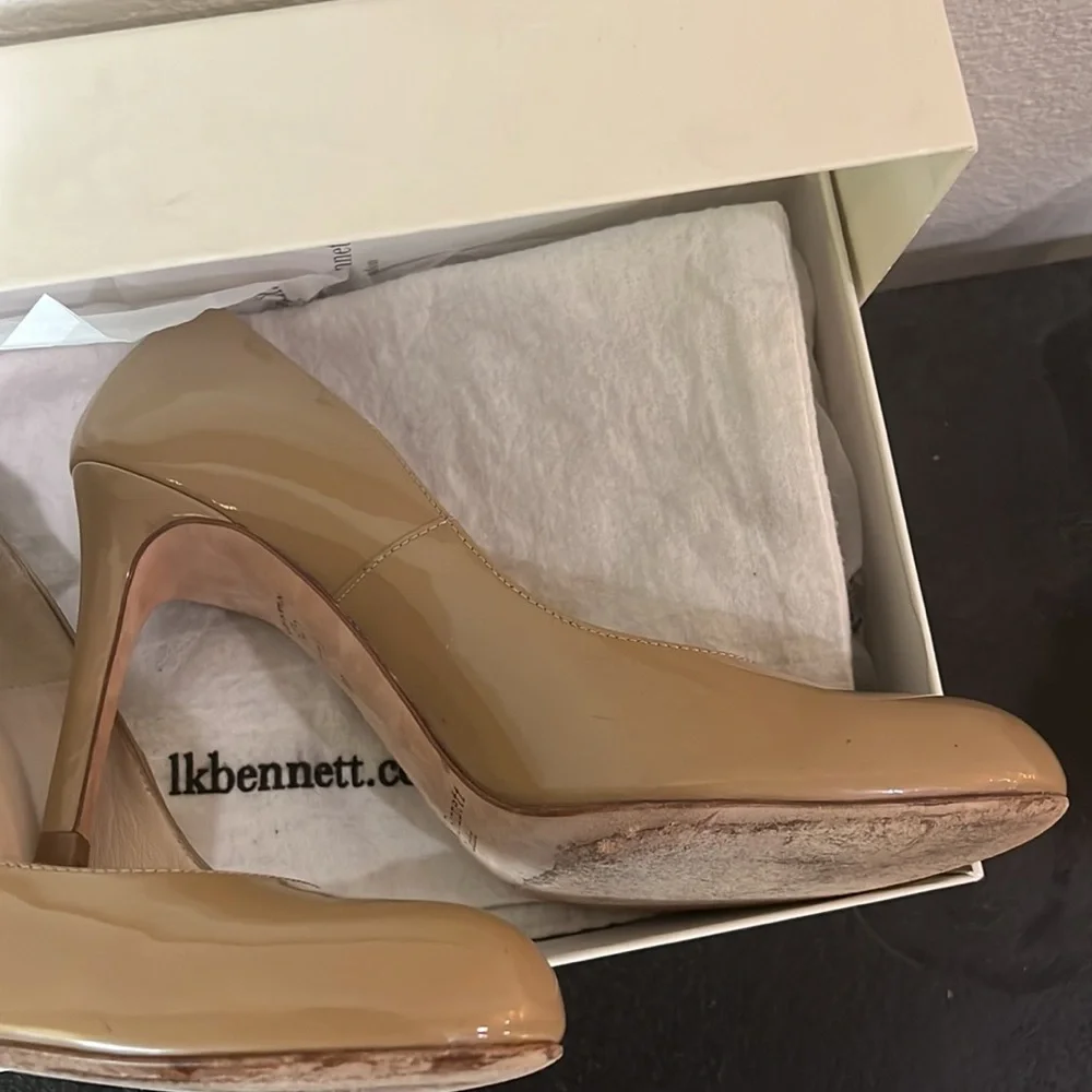 LK Bennett Shilo Taupe Patent Heels - Picture 12 of 16